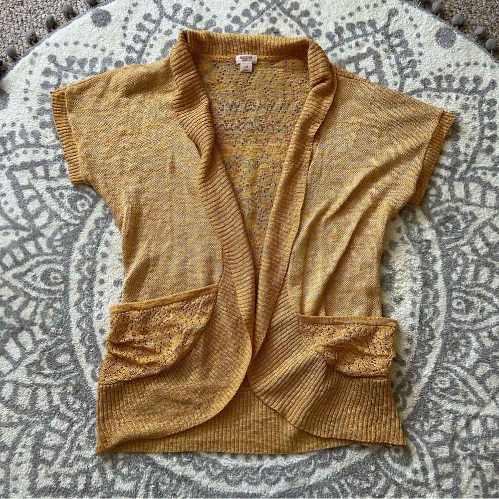 Mustard open cardigan